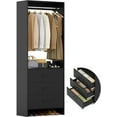 thumbnail image 5 of Homieasy 2FT Closet System with 3 Drawers, 24’’ Closet Organizer, Wood Closet Organizer System, Walk-in Closet or Small Closets Wardrobe, Clothes Rack with Hanging Rods, Black, 5 of 7