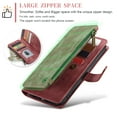 thumbnail image 4 of Zipper Wallet Case for iPhone 15 Plus, Premium PU Leather Wrist Hand Strap Card Slots Holder Flip Folio Cover with Magnetic Suction Kickstand Large Capacity Shockproof Case, Red, 4 of 8