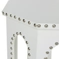 thumbnail image 4 of SAFAVIEH Nara End Table White Silver Nail Head White, 4 of 4