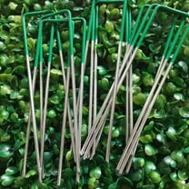 GAXIRE U Shaped Stakes for Gardeners Galvanized Wire 50Pcs