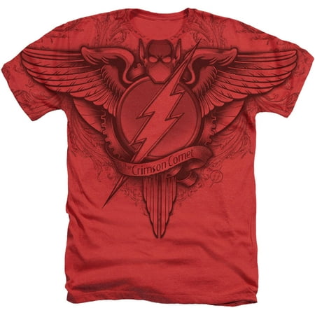 Justice League Of America Men's  Flash Sublimation Winged Logo T-shirt