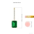 thumbnail image 2 of ANGARA Emerald-Cut Lab Grown 3 Ct Emerald Hoop Drop Earrings with Diamonds for Women in 14K Yellow Gold (Size-8x6mm) | May Birthstone, Anniversary, Jewelry Gift for Women | Lab-Grown Emerald Earrings, 2 of 5