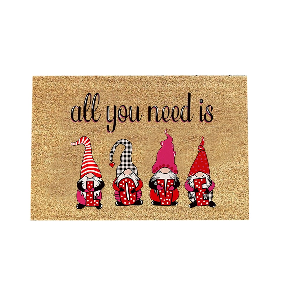 2022 Valentine's Day Bath Mat, 16x23" NonSlip Plush Mat Bathroom