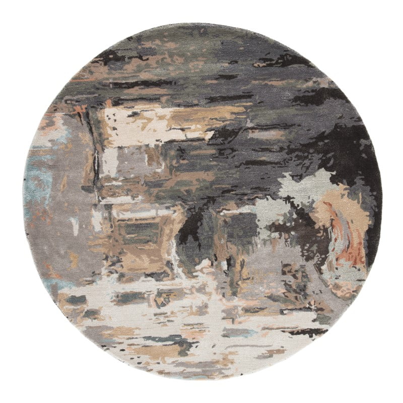 Jaipur Living Luella Handmade Abstract Gray/ Blush Round Area Rug 6'X6