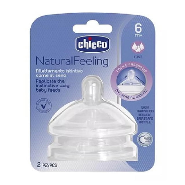 Tetina Mamila Chicco Naturalfeeling 6m+ Flujo Rápido 2 Pack