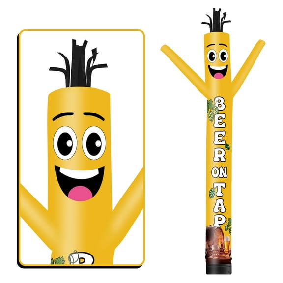Beer On Tap Inflatable Tube Man Wacky Wavy Dancing Guy for Outdoor Decoration Advertising Business Promotion (Blower Not Included)