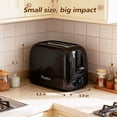 thumbnail image 5 of 2 Slice Toaster with Wide Slots 6 Level Browning Control,Removable Easy to Clean Crumb Tray,Auto Shut-off and Cancel Button Stainless Steel, Black, 5 of 12