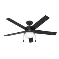 Restored Hunter Fan 52 inch Casual Matte Black Indoor Ceiling Fan with LED Light Kit and Pull Chain (Refurbished)