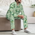 thumbnail image 6 of Bingfone Men's Pajama Set 2 Piece Loungewear PJs, Long Sleeve with Pajama Pants-Cute Dinosaurs in Space, 6 of 7
