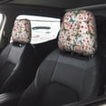 thumbnail image 2 of Kdxio Watercolor Floral With Butterflies Pattern Print 2 Piece Car Head Rest Covers Set Auto Front/Rear Seats Headrest Cover Universal Fit Most Cars,Sedan, SUV, 2 of 9