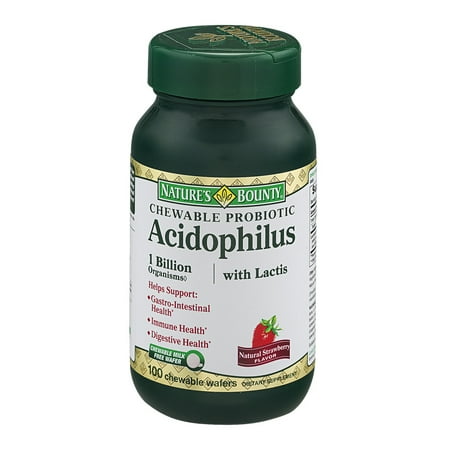 Nature's Bounty croquables Probiotic Acidophilus à croquer Wafers avec Lactis - 100 CT