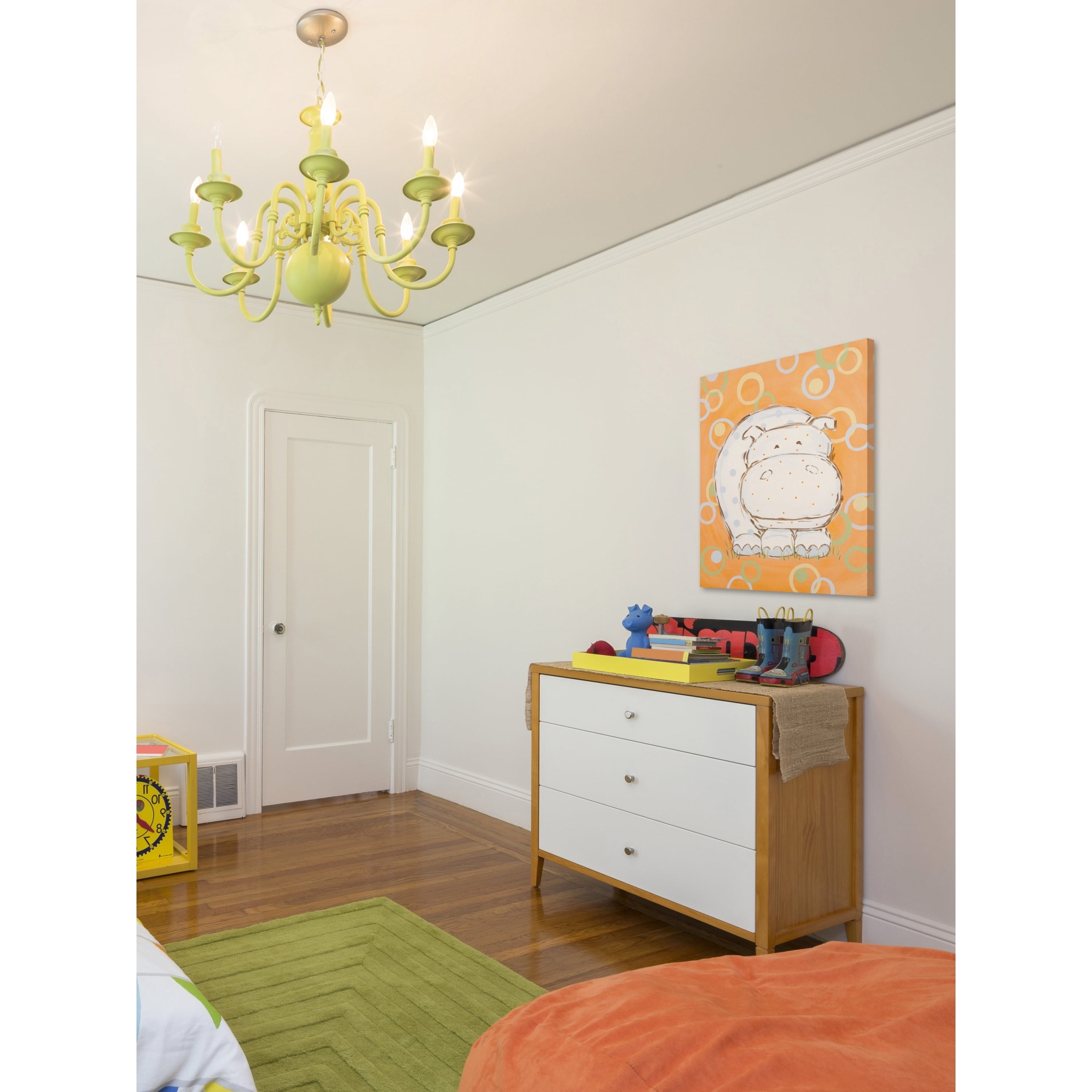 Marmont Hill "Whimsy Hippo" by Reesa Qualia Painting Print on Wrapped Canvas