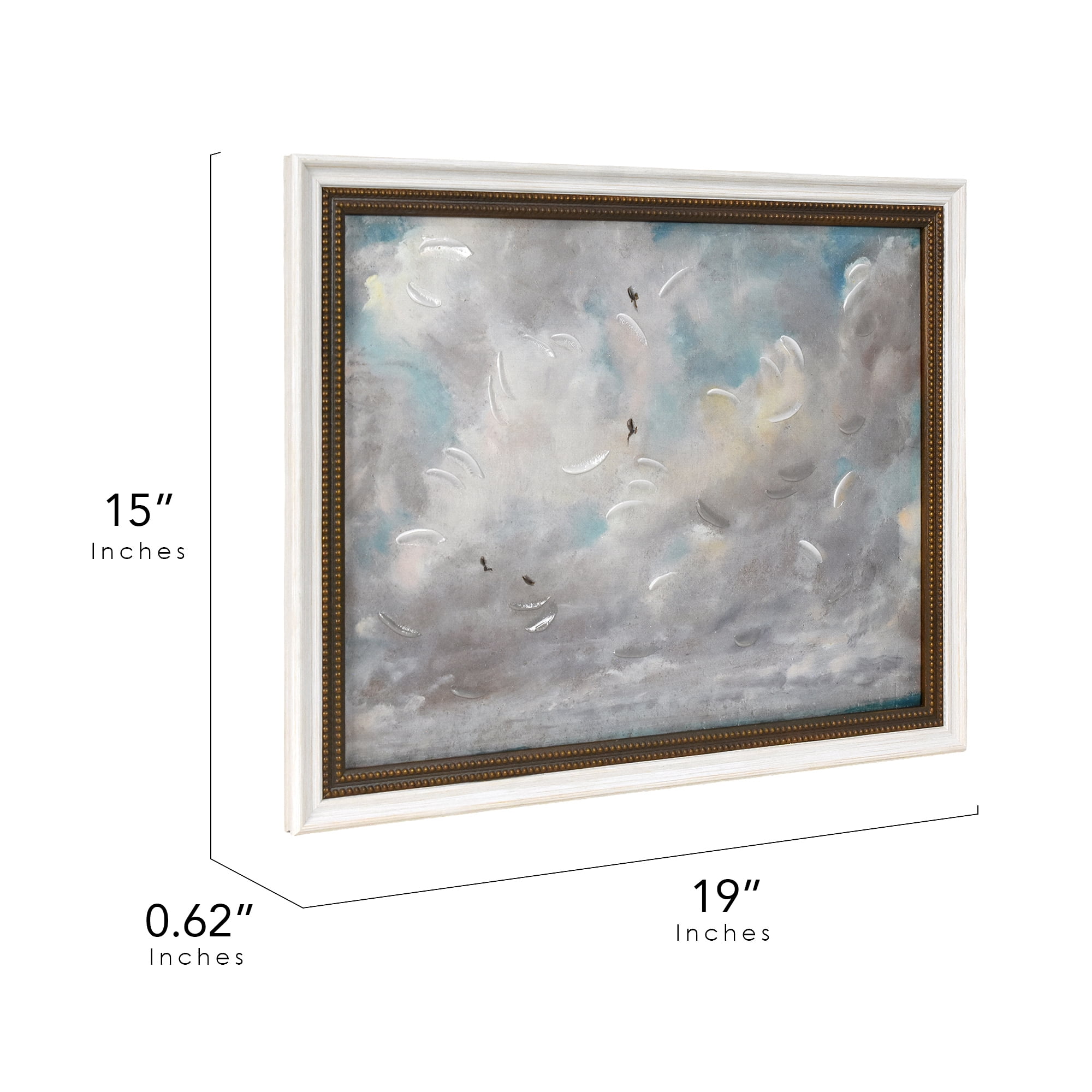 Beautiful™ "Cloud Study with Birds" Framed Canvas Wall Art 19x15 by Drew Barrymore