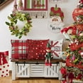 thumbnail image 6 of 4pcs Christmas Pillow Covers 18 x 18 Inch Red Xmas Plaid Dot Pillow Cushion Cases for Christmas Winter Holiday Decorations Throw Outdoor Pillow Covers for Couch Sofa Home Farmhouse, 6 of 6