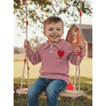 thumbnail image 5 of Jxzom Valentines Day Outfit Toddler Baby Boys Long Sleeve Turn-down Collar Striped Heart Embroidery Casual Pullover T shirt Top 1-5 YearsKids Valentines Clothes, 5 of 10
