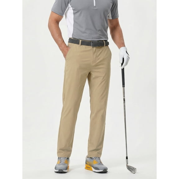 MEILIHUA Men's Lightweight Golf Pants Quick Dry 4-Way Stretch Polyamide Athletic Casual Trousers with Elastic Waist