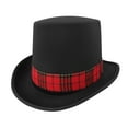 thumbnail image 3 of Nicky Bigs Novelties Christmas Caroler Snowman Top Hat with Red Plaid Band and Mistletoe Holly Berries, 3 of 6