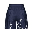 thumbnail image 4 of Teissuly Women Summer Illustration Lace Up Elastic Pocket Casual Shorts, 4 of 5
