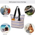 thumbnail image 3 of Mygreen Foldable Work Tote Bags For Women Large Tote Travel Bag, Nurse Bag, Teacher Bag, Mom Bag Blue Triangle-Large, 3 of 8