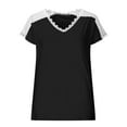 thumbnail image 5 of Elainilye Fashion Womens Casual Tops Summer V-neck Bow Short Sleeved T-Shirts Shirt Top Blouse,Black, 5 of 7