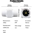thumbnail image 2 of Ventilador Conducto 3 "En Línea, Extractor Aire 10W for Baño Extractor Ventilación 12V for Cocina Baño Ventilación Habitación Sótano Invernadero,Normal power, 2 of 7