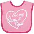thumbnail image 3 of Inktastic I Love My Nana and Papa in White Chalk Heart Boys or Girls Baby Bib, 3 of 4