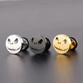 thumbnail image 3 of 3 Pairs Gothic Earrings Surgical Steel Skull Earrings Stud Punk Jewelry Gold/Silver/Black Stud Earrings Flat Back Earrings for Women, 3 of 4