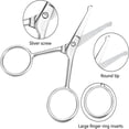 thumbnail image 3 of EXLEAF 3 Pieces Nose Hair Scissors Rounded Tip Scissors Facial Hair Trimming Stainless Steel Blunt Tip Trimmer for Eyebrows,Nose,Moustache,Beard,Grooming(Silver), 3 of 12