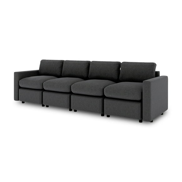Sofá Seccional Modular 4 Plazas Moderno | Gris Carbón