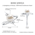thumbnail image 5 of Rosec Jewels Solitaire Freshwater Pearl Engagement Ring with Bypass Shank (7.4 Carat, AAA Quality) - Real Pearl Diamond Ring, 10K White Gold, US 3.00, 5 of 6