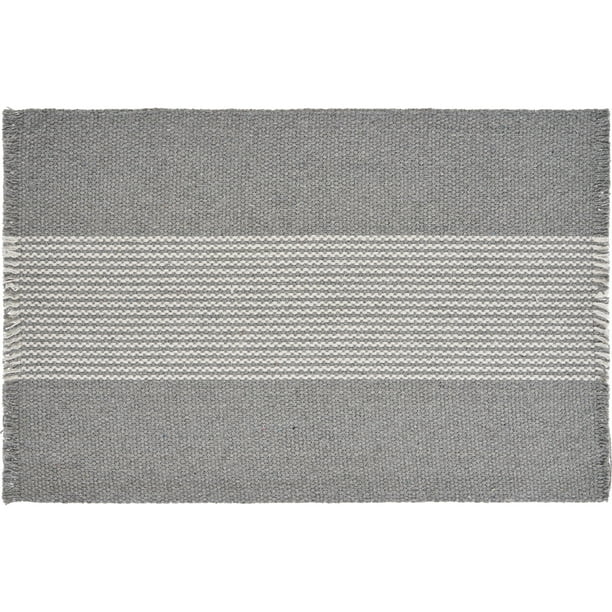 LR Home Creative Bold Striped Gray Placemats ( Combo Set of 4