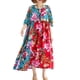 thumbnail image 1 of Más tamaño de las mujeres de la vendimia vestido suelto floral O cuello raglán manga corta holgada d Tomshoo Vestido, 1 of 7