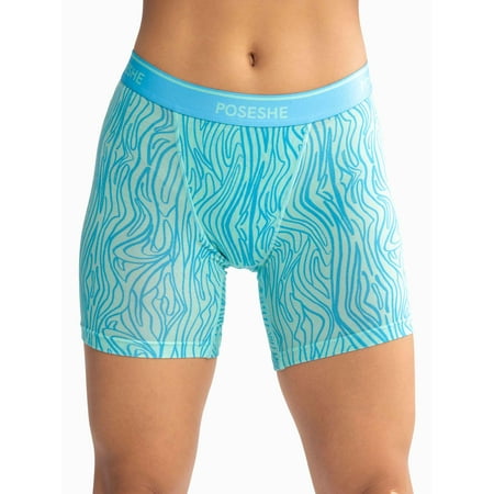 

POSESHE Women s Boxer Underwear Plus Size Boyshorts Panties 6/8 Inseam