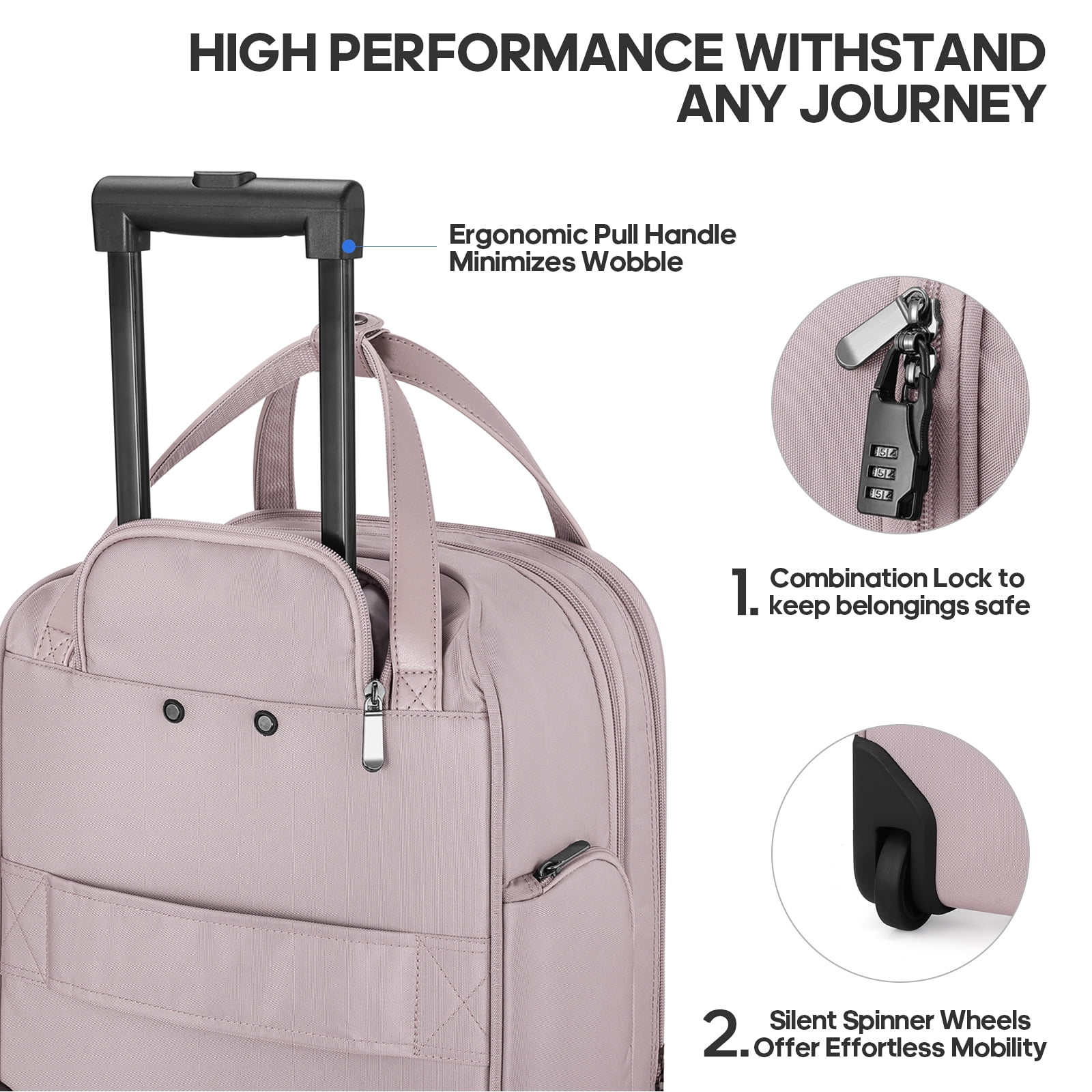 MIUSSE Underseat Carry on Luggage 16 Inch Soft Sided Luggage with Wheels and TSA Lock Airline Approved Small Suitcase for Men Women