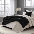 thumbnail image 2 of EVERGRACELuxury Soft Faux Chinchilla Fur Throw Blanket for Couch, Warm Thick Heavy Winter Throw Blanket 1220GSM for Bed, Fluffy Cozy Mink Blanket with Reversible Velvet, Black Noir Mink, 60"x80", 2 of 8
