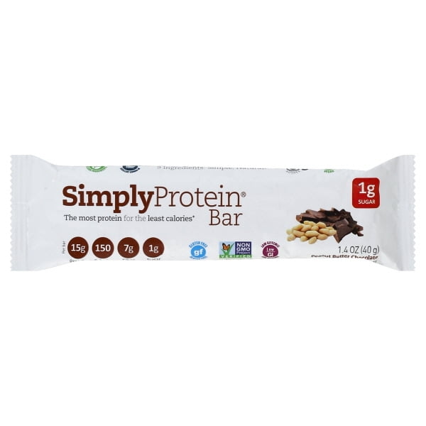 Simply Protein Bar, Peanut Butter Chocolate, 15g Protein, 12 Ct