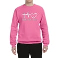 thumbnail image 2 of Wild Bobby, Faith.Hope.Love Heart Beat, Inspirational/Christian, Unisex Crewneck Graphic Sweatshirt, Neon Pink, 3X-Large, 2 of 4