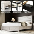 thumbnail image 3 of LUXOAK Full Size Bed Frame with Natural Wood Platform, 49" Fluted Headboard, White, 3 of 8