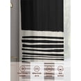 thumbnail image 6 of Brown Black Sheer Curtains 45 Inch Length 2 Panels Set Window Treatments, Modern Abstract Art Farmhouse Striped Rod Pocket Semi Curtains for Living Room/Bedroom/Kitchen Décor, 104"W x 45"L, 6 of 7