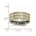 thumbnail image 6 of Chisel Titanium Brushed Yellow IP-plated 8mm Grooved Band, 6 of 7