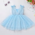 thumbnail image 3 of IBTOM CASTLE Toddler Baby Girls Tutu Dress Sleeveless V Neck Sparkle Sequins Glitters Princess Tulle Casual Birthday Party Dress 12-18 Months Blue, 3 of 8
