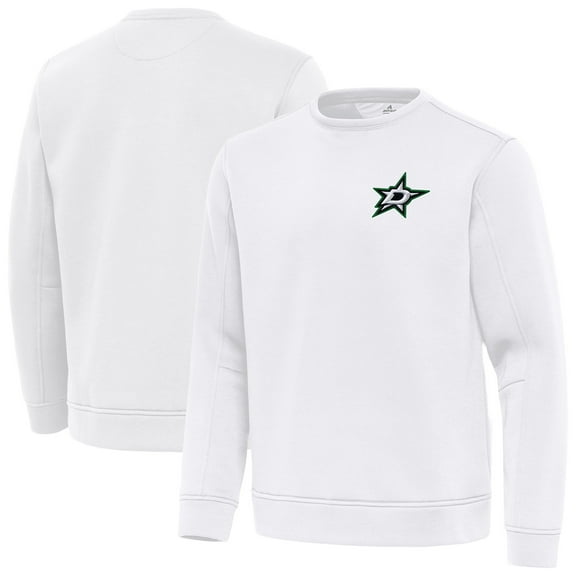 Men's Antigua White Dallas Stars Relevant Lightweight Pullover Sweatshirt