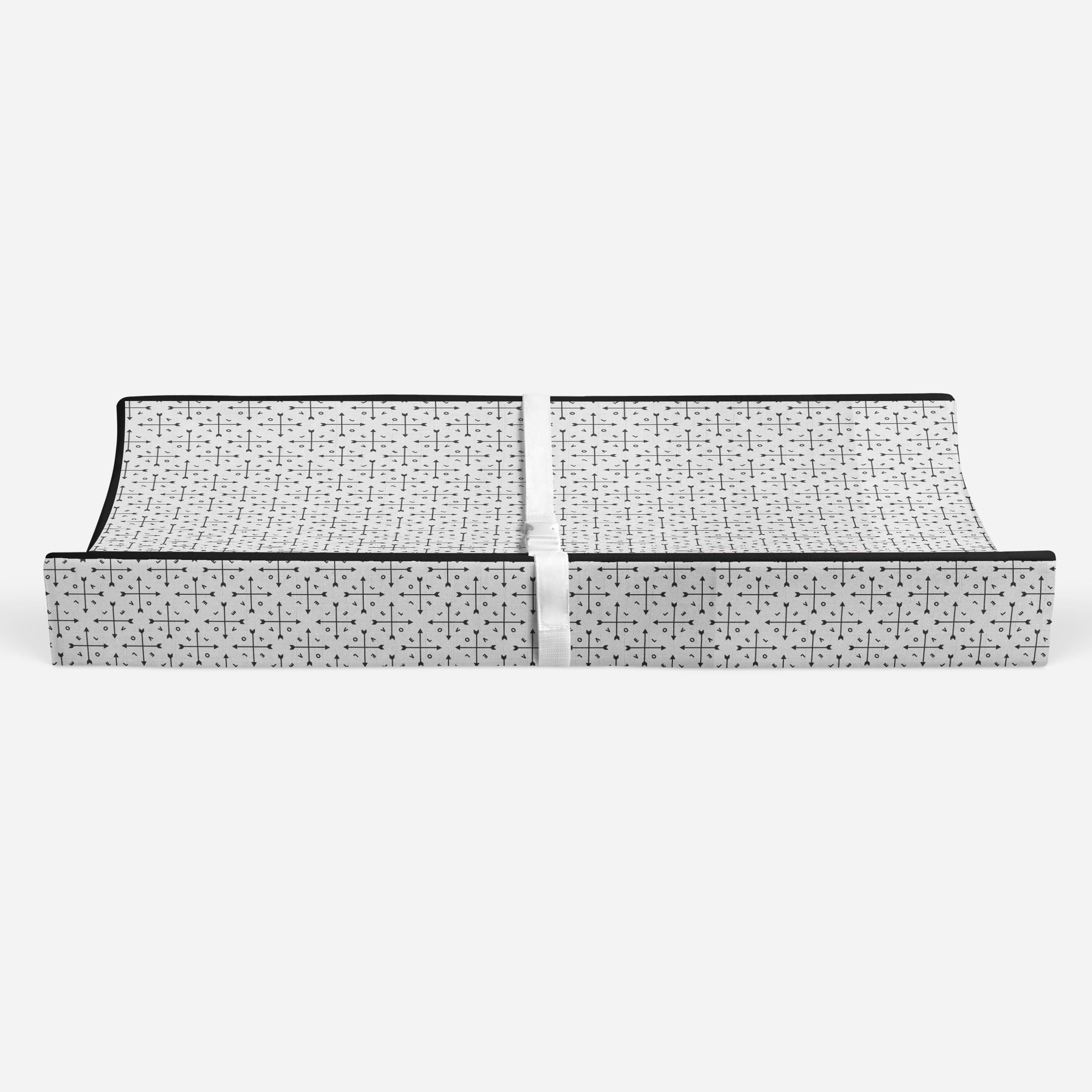 Bacati - Love Arrows Black Quilted Muslin Changing Pad Cover