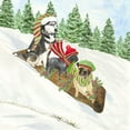 thumbnail image 2 of Reed, Tara 20x20 White Modern Wood Framed Museum Art Print Titled - Dog Days of Christmas III-Sledding, 2 of 4