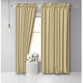 thumbnail image 1 of Vargottam Cotton Slub Beige Curtains 46 Inch Window Curtain 2-Panel Rod Pocket Living Room Drapes Curtain Set, 1 of 9