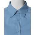 thumbnail image 4 of Doublju Women's 3/4 Sleeve Slim Fit Button Down Dress Shirt (Plus Size Available), 4 of 5
