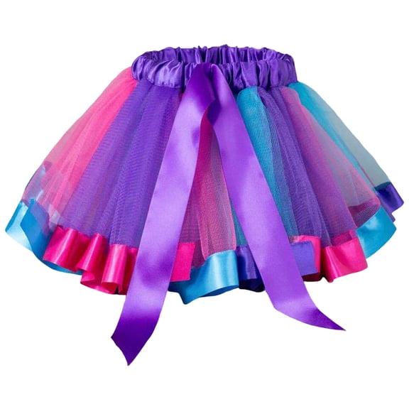 Zshosam Infant Tutu Layered Ballet Tulle Tutu Skirt for Little Girls Dress Up Size 3T 4T,(Dark Purple 3-4 Years)