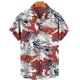 thumbnail image 2 of Camisas Vaqueras Para Hombre Manga Corta Casual Hombres Solapa Solapa Estampado de Manga corta Puños Botón Puerto Estilo Floral Camisa Sand Beach Hawaiianss Summer Top (Wine, XXL), 2 of 3