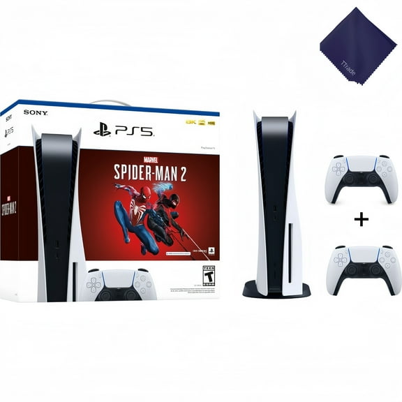 New Sony PlayStation_5 Gaming Console (Disc Version) – Marvel’s Spider-Man 2 Bundle with Extra Controller，Ultimate Gaming Experience