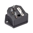 thumbnail image 3 of Unique Bargains Panel Mount Plug Adapter AC 250V 10A C14 3Pins IEC Inlet Module Plug Straight, 3 of 3